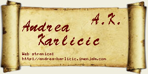 Andrea Karličić vizit kartica